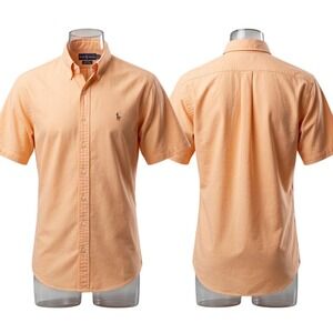 Polo Ralph Lauren Blake Mens XL Peach Orange Short Sleeve Oxford Button Down